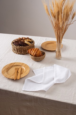 Wellstil Premium Keten Peçete 2'li 40 x 40 Beyaz