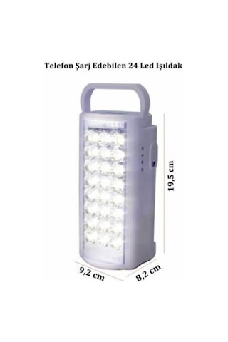 Almina Usb Şarj Çıkışlı 24 Ledli 80 Saat Yanan Led Işıldak Telefon Şarj Eden Işıldak Mavi