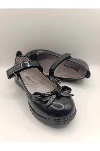 Kız Çocuk Rugan Kaydırmaz Taban Babet Siyah