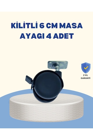 Northcity Kilitli Mobilya Tekerleği 6 Cm 4 Lü - Hareketli Ve Sabitlenir Mobilya Ayakları Siyah