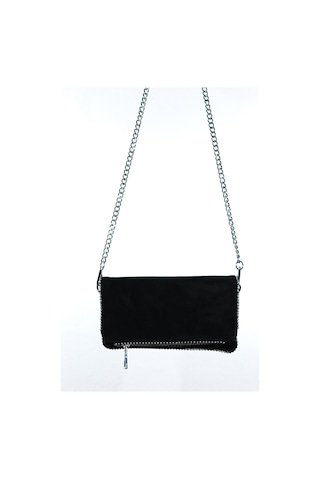 Thomas Siyah Süet Hakiki Deri Kadın Boncuklu Clutch Çanta Siyah
