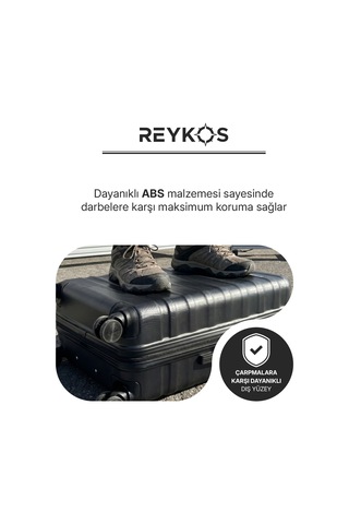Reykos Rey-way Siyah Unisex 3 Lü Valiz Seti Büyük-orta-kabin