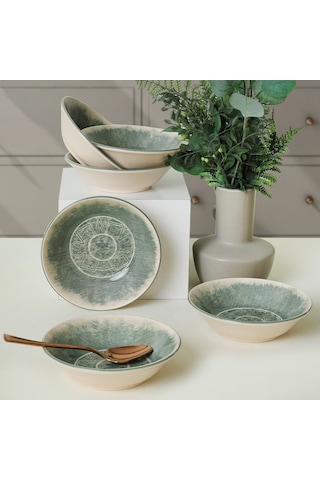 Keramika Maya Hitit Yemek Tabağı 18 Cm 6 Adet - 20790