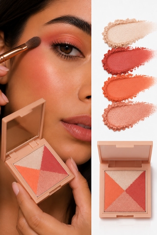 4'lü Toz Far Coral Reef 02 Mat & Işıltılı Talc Free Hyalüronik Asit & E Vitamini / My Joy Eyeshadow Quad Çok Renkli