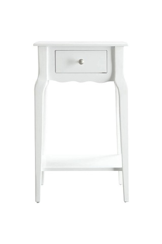 Wooding Masif Beyaz Lake Bonamy Komodin - Yan Sehpa