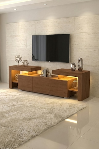 Burc Ledli Tv Ünitesi 200 Cm Ceviz