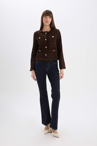 Defacto Regular Fit Bisiklet Yaka Tweed Blazer Ceket D8460ax24aubn298 Kahve