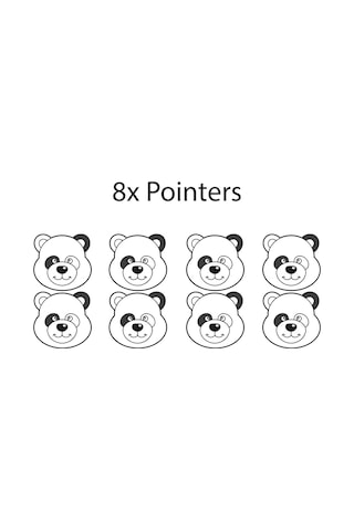 Panda Temalı Çocuk Boy Ölçer Sticker Siyah Beyaz Minimal Duvar Dekoru