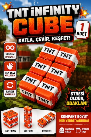 Tnt Infinity Cube Sonsuz Küp Hareketli Stres Küpü Katlanabilir Fidget Oyuncak 1 Adet Kırmızı Tr