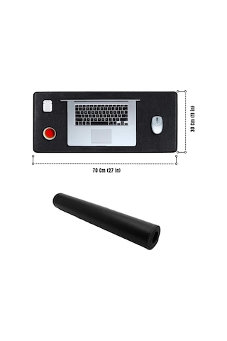 Deri Mouse Pad Dikişli Kenar Büyük Boy Pürüzsüz Yüzey Çift Yönlü Kullanım Masa Matı Sümen 70x30 L