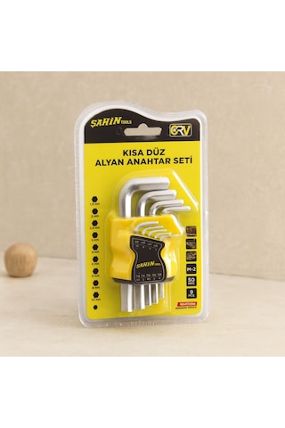Alyan Anahtar Seti 9 Parça Kısa Düz 1.5-10 Mm