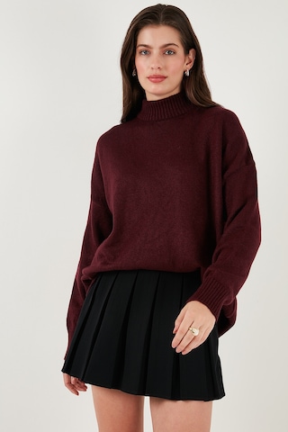 Lela Oversize Fit Balıkçı Yaka Yumuşak Dokulu 2'Li Paket Triko Bayan Kazak 680Kz00469S2 Açık Gri-Bordo