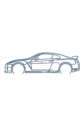 Nissan Gtr Silüetli Dekor - 3d Baskı Duvar Süsü 19cm
