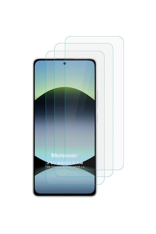 Microsonic Xiaomi Redmi Note 14 4g Screen Protector Nano Glass Cam Ekran Koruyucu 3 Lü Paket