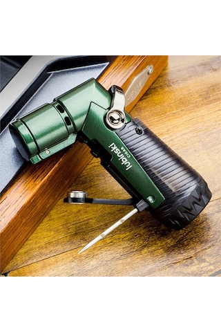 Lubinski Tek Torch İğneli Ve Delicili Puro Çakmağı Gri Lb-204