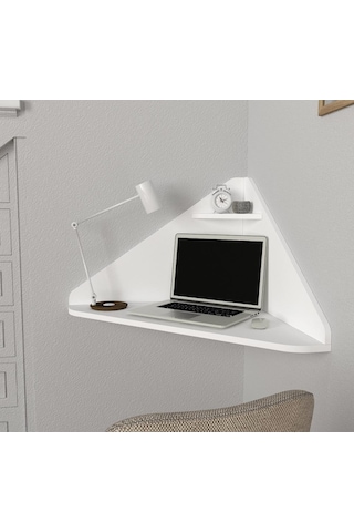 Dekorister Homeoffice Köşe Çalışma Masası Beyaz