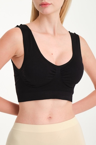 Fit Women Kalın Askılı Pedli Büstiyer Siyah