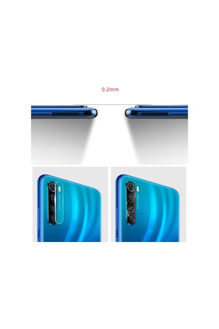 Kilifone - Xiaomi Redmi Note 8 Uyumlu - Kamera Lens Koruyucu Cam Koruma - Şeffaf