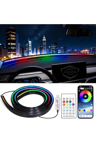 Universal Araç İçi App Ve Kumanda Kontrollü Ön Cam Fitil Ambiyans Rgb Atmosfer Cam Önü Ambiyans Led Neon Lamba Ses Yalıtım Fitili Usb Girişli Montajsız Universal Araç İçi App Ve Kumanda Kontrollü Ön Cam Fitil Ambiyans Rgb Atmosfer Cam Önü Ambiyans Led Neon Lamba Ses Yalıtım Fitili Usb Girişli Montajsız