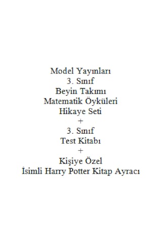 3. Sınıf Hikaye Seti Model Yayınları Beyin Takımı Matematik Öyküleri + 3. Sınıf Test Kitabı + Kişiye Özel İsimli Harry Potter Kitap Ayracı