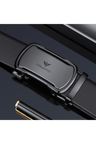 Williampolo Business Hakiki Deri Metal Toka Erkek Kemer Siyah