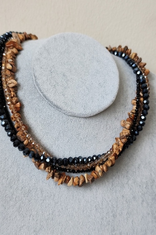 Badeaccessories Jasper Kırıktaş, Kristal Taşlı Tasarım Kolye Altın