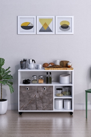 Dolap Taşınabilir Çok Amaçlı 2 Kapaklı Katlı Mutfak Balkon Dolabı Gordiyon