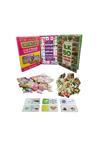 Okul Öncesi Eğitici 3 Lü Set Hayvanlar, Kavramlar Ve Meyve-sebze Kartları 3+