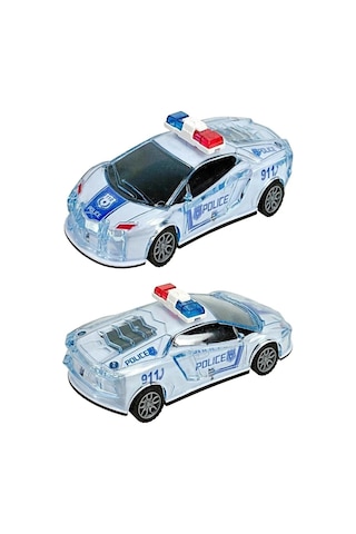 Işıklı Sesli Sürtmeli Polis Arabası Oyuncak Polis Sirenli Pilli Sürtmeli Polis Ekip Arabası 15cm.