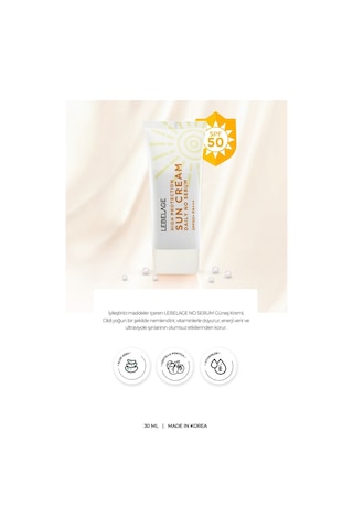 Lebelage Yağlı ve Karma Ciltler İçin Yüksek Koruyucu Güneş Kremi No Sebum Sun Cream 30 ml