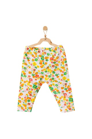 Andywawa Kız Bebek Çiçek Motifli Çok Renkli Alt Üst Takım AC21834 Sarı