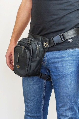 Çok Gözlü Su Geçirmez Unisex Siyah Bel Bacak Omuz Motosiklet Kurye Çantası Bodybag 4962