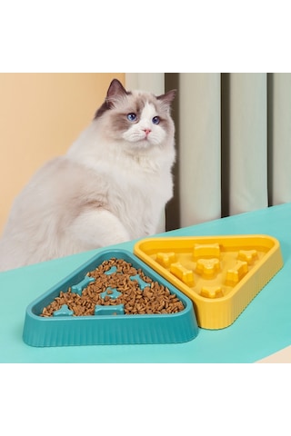 Sones Üçgen Kemik Pet Yavaş Yemek Kasesi Köpekler Kediler Yeme Kaseleri