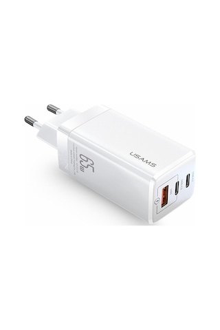 Usams US-CC110 65W GaN Şarj Başlığı + US-SJ459 100W Type-C to Type-C Şarj ve Data Kablosu Hızlı Şarj Kiti