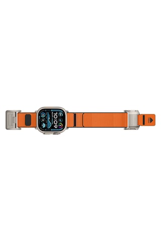 Watch 10 46mm Uyumlu Mohseven İwatch Mecha Sport Hasır Kordon Titanyum-turuncu