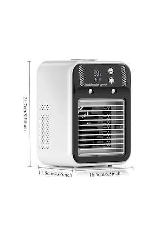 Motion003 Beyaz Taşınabilir Usb Mini Hava Soğutucu Fan Nemlendirici Kompakt Masaüstü Soğutma Cihazı Şarj Edilebilir 85db Altı Sessiz