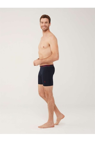 U.S. Polo Assn. Erkek Siyah - Antrasit Melanj - Lacivert 3 Lü Uzun Paçalı Boxer 80454Y Gri