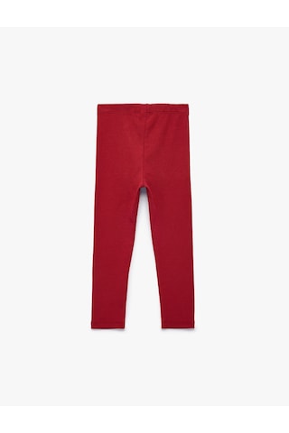 Koton Pamuklu Beli Lastikli Kaşkorse Basic Uzun Tayt Bordo 7wmg40004ak