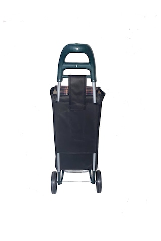 Tekerlekli Pazar Arabası Ve Çantası, Pazar Sepeti - Siyah Kırmızı