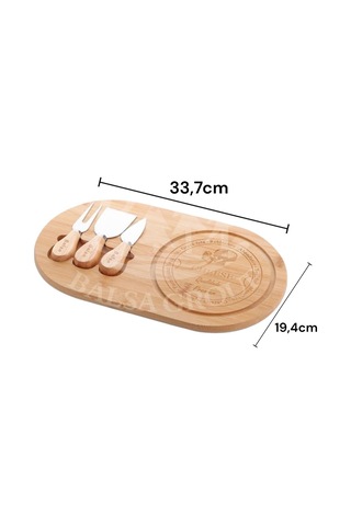 Bambu 4 Parça Peynir Sunum Tahtası Seti 33cm Bmb44 Çok Renkli