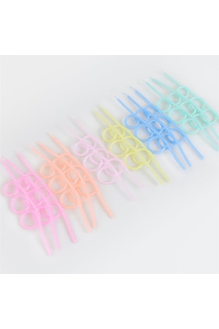 Meri Meri - Pastel Loopy Candles - Pastel Renk Kıvrımlı Mumlar - 16 Adet Çok Renkli