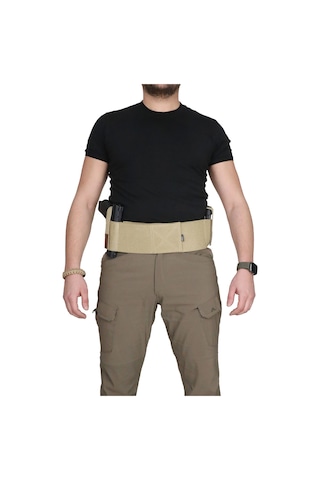 Özel Petek Dokuma Premium Korse Tabanca Kılıfı Çift Şarjörlüklü // Bej Bej