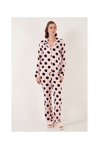 Lela Reguar Fit Yumuşak Dokulu Bayan Pijama Takımı 611Pt288Y Siyah