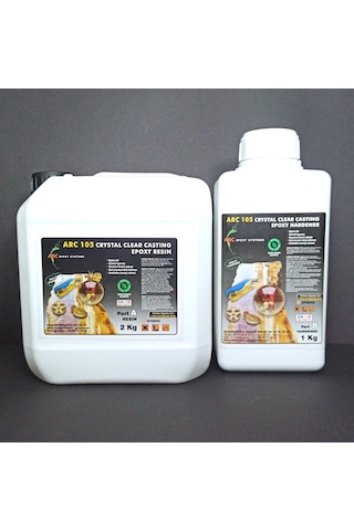 Epoksi Reçine Ultra Şeffaf Hobi Epoksi Seti Arc105 3 Kg Set