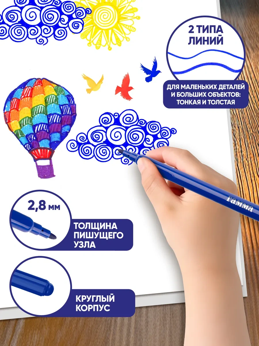 Gamma 12 Renkli Çizim Keçeli Kalemleri 170666526