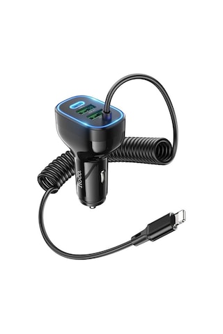 Hoco Nz11a 30w 2 Usb+ Type-c Girişli İphone Kablolu Araç Çakmakl