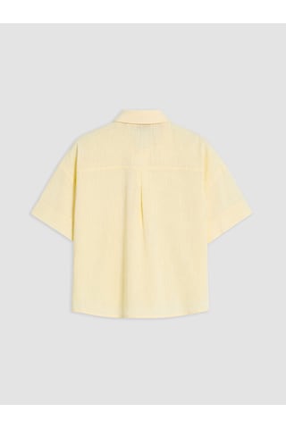 Lcw Vision Sarı Oversize Poplin Kadın Gömlek