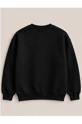 Gıovera Jaguar Premium Oversize Erkek Sweatshirt %100 Pamuk Siyah
