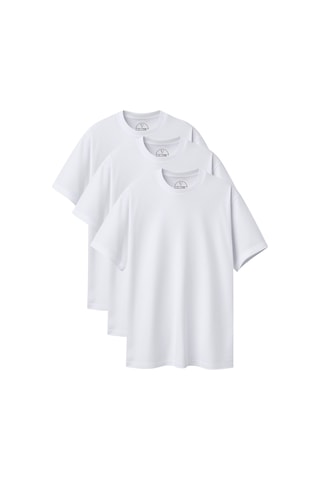 Velvoria Unisex Oversize Basic 3'lü Beyaz Renk T-shirt Çok Renkli17