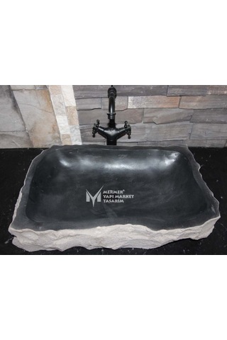 Bazalt Dikdörtgen Şekilsiz Dizayn Lavabo